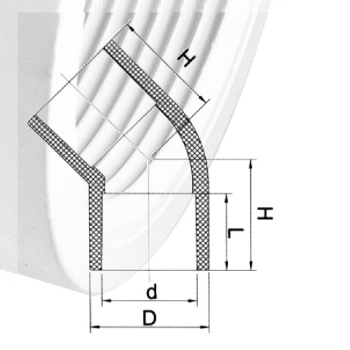 ASTM D2846 إمدادات المياه Cpvc Elbow45 ° Milk Yellow