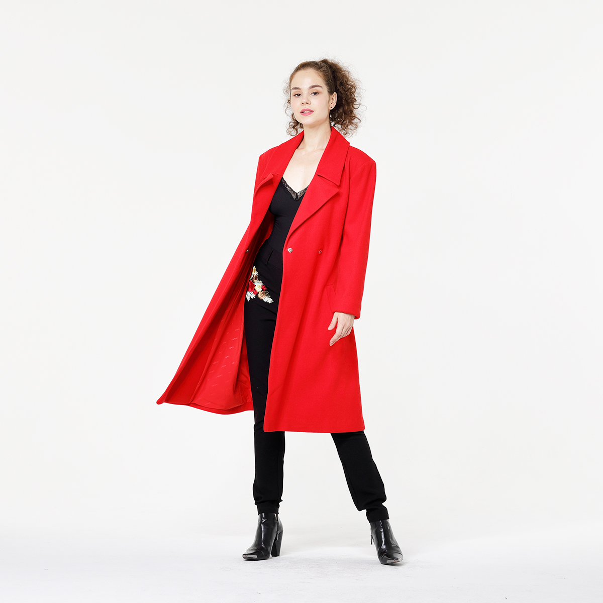 Slim Woolen Long Trench Coat Slim Woolen Long Trench Coat