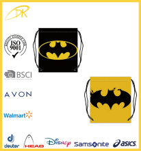 Batman Pattern Polyester Fabric Basketball Drawstring Bags ,Drawstring Tote gym bag