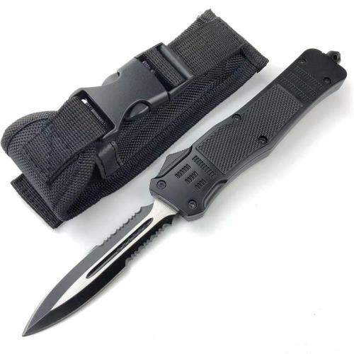 Zinc alloy handle spring switch OTF tactical knife