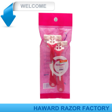 hoja de triple afeitadora desechable