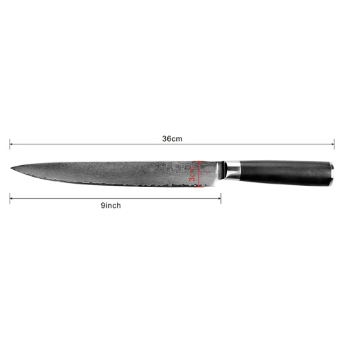 Hammered premium VG-10 damascus 9.5 inches Carving knife