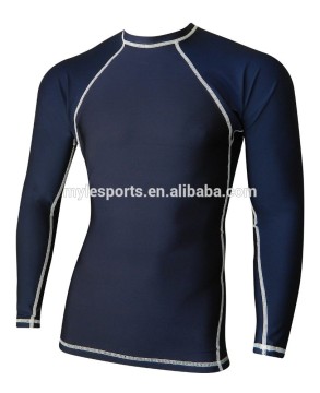 Custom Long Sleeve Mens Rash Guard Black