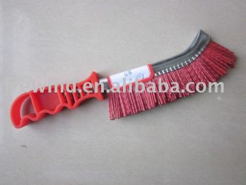 Scratch plastic handle Brush red nylon wire