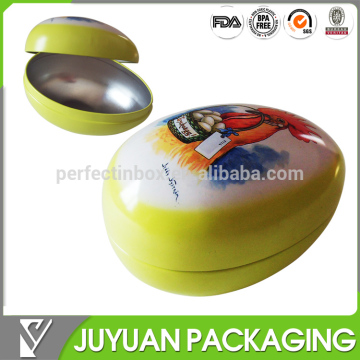 Lovely easter metal tin egg shaped tin container