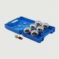 Sechs 73mm Boules in Plastikbox