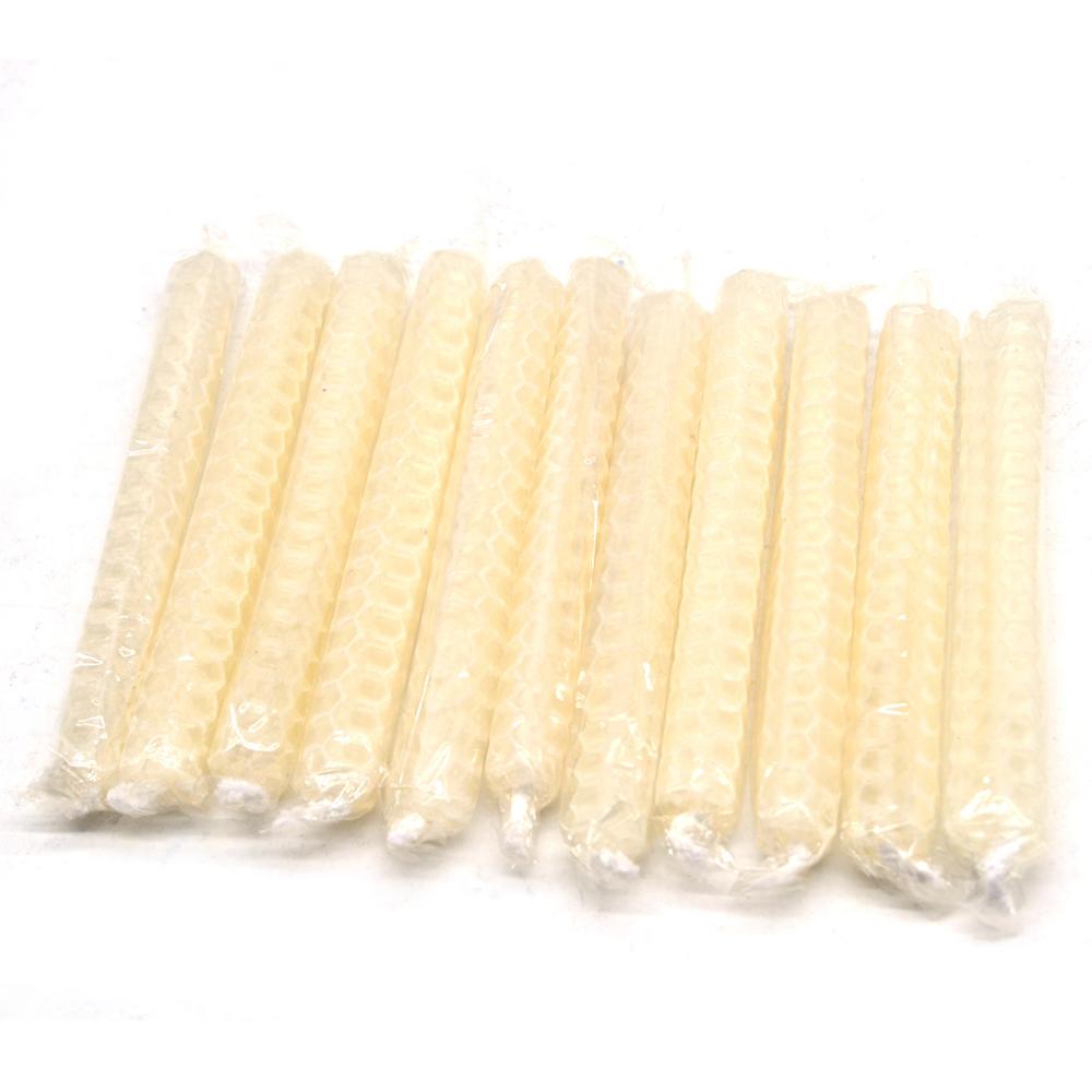 White Rolling Honeycomb Beeswax Hanukkah Candles