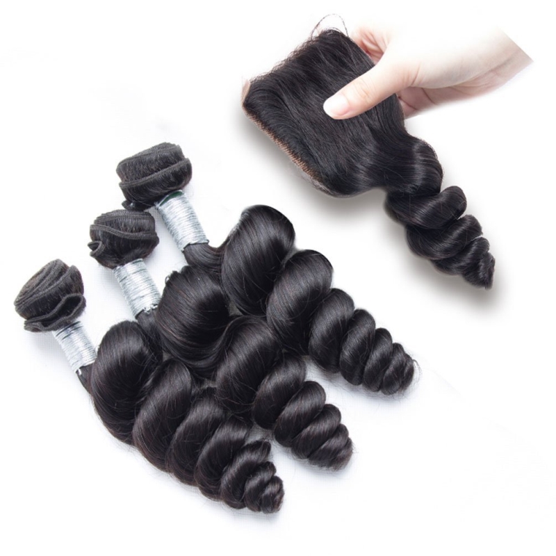 Wholesale Virgin Brazilian Hair Weave Vendors 100% Brazillian Hair Bundles With Closure Loose wave Virgin Human Hair