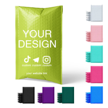 Green Custom Logo Bubble Mailers for Small Businesses - Strong & Durable Peel & Seal Padded Mailers