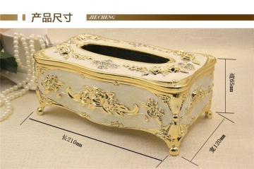 Household Carved Rose Tissue Box