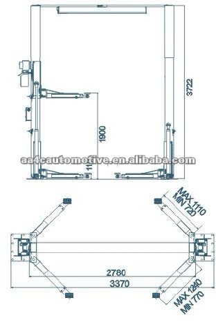 2 post car ramp AA-2PCF50