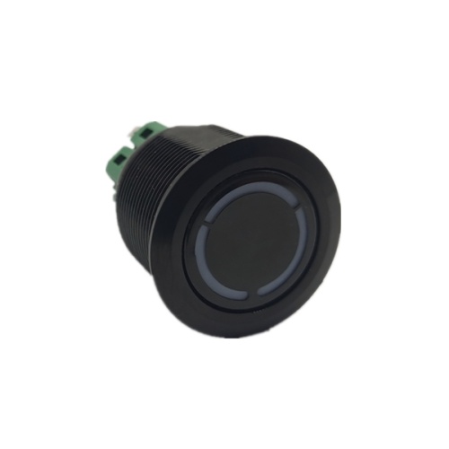 Kalis air LED logam pushbutton suis vakum penyaduran hitam