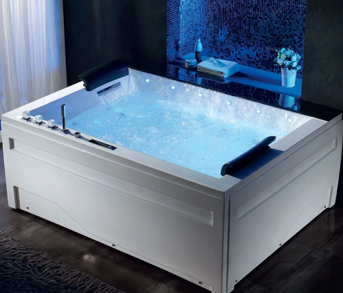 Luxury Tubs For Two Corner White Acrylic Spa Whirlpool 48 Inch Bathtub