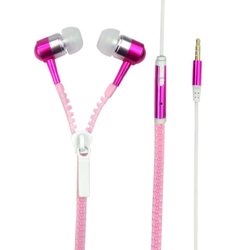 OEM ODM Metallreißverschluss Stereo In Ear Earphones