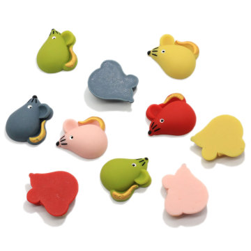 100 pièces animaux de bande dessinée dos plat résine Cabochon Kawaii souris Flatback Cabochons bricolage pour cheveux arc Center Scrapbooking décoration