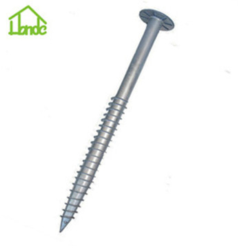 Hevy duty large galvanized steel ground screw
