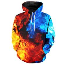 Blue and Red fire fashion hoodie