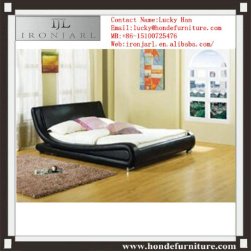 European style  curve shape faux leather bed