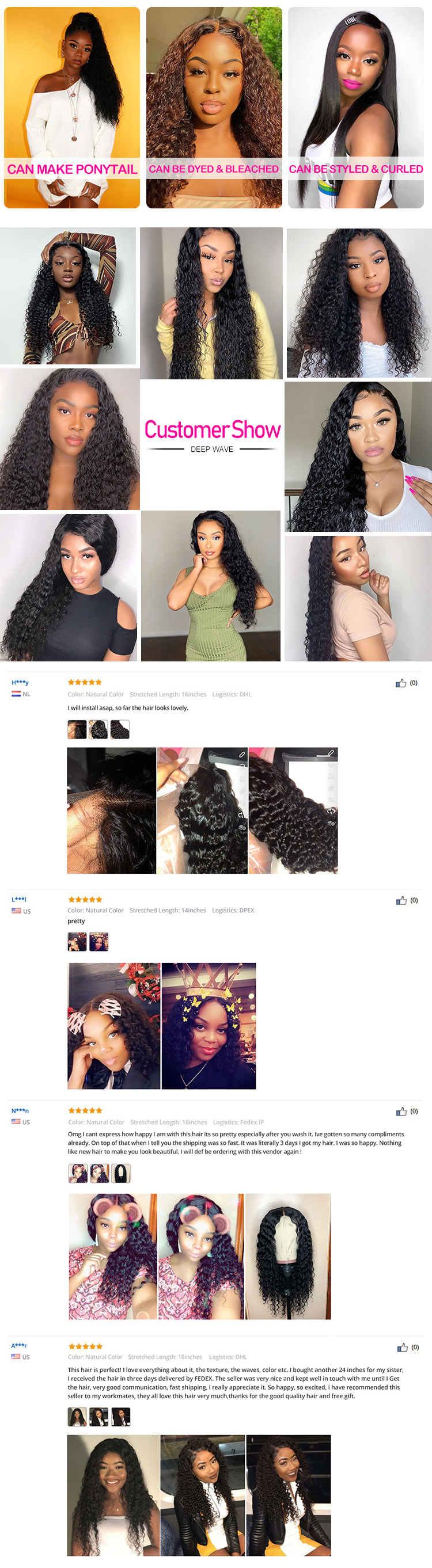 ISEE Best Hair Cheap Long Women Half 30 40 Inch, Double Drawn Raw Vigin Indian Deep Wave Hair, Human 360 Frontal Wig Lace