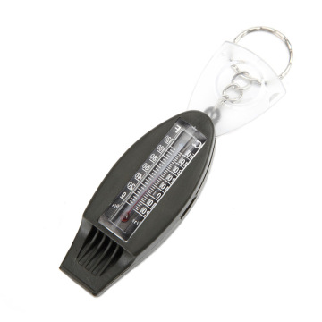 Portable Four-in-One Compass Magnifying Glass Thermometer Whistle