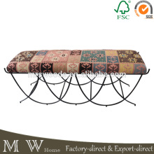 french style kilim upholstered bench, antique vintage metal ottoman bench, cast iron bench