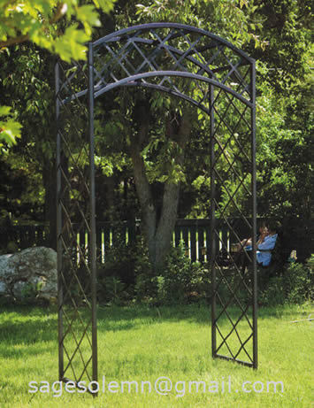 Wrought iron garden arbor