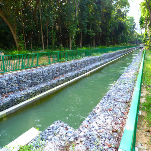 PVC เคลือบตะกร้าเพชร Gabion