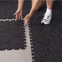 High density interlocking rubber gym flooring tiles
