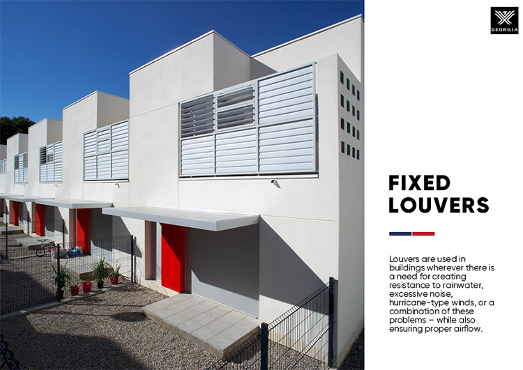 Customized Aluminum Profile Fixed Shutter Outside Sun Louvers Panel for Window