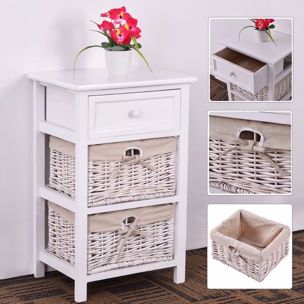 White Nightstand 3 Tiers 1 Drawer2 Jpg