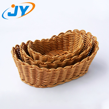 handmade pprattan oval-shape basket brown bread basket