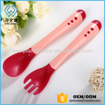 2016 hot selling thermal tableware spoon and fork for baby