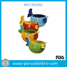 Colorful Painted Ceramic Fish Bowl