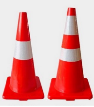 450mm TPE Plastic Flexible Traffic Cone Reflective Road Safety Cone