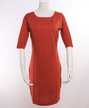 Ladies fashion cashmere pullover crew dress SWT-L3002