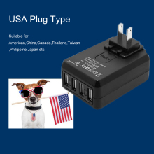 4ports dual group 5V 2.4A or 5V 2.1A universal usb hub travel charger usb