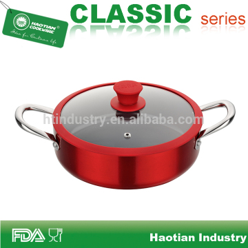 Aluminum Metallic Saute Pan With Silicone Lid