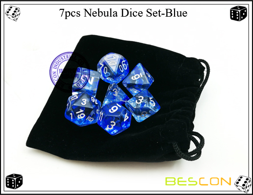 7pcs Nebel Würfel Set-Blau-2 7pcs Nebula Dice Set-Blue-2