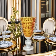 France Luxury Crystal Glass Vase - Elegant Jardiniere for Home Decor and Parties