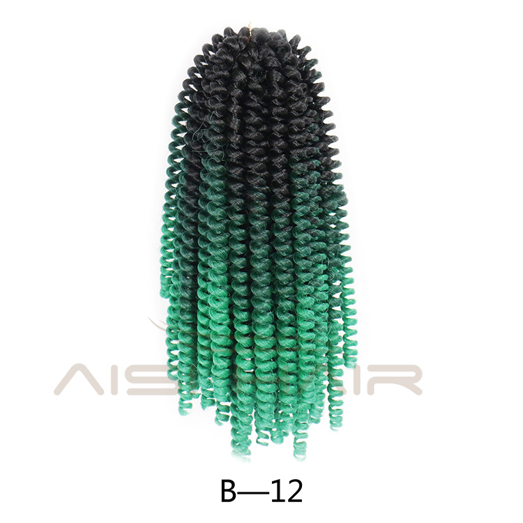 Aisi Hair 8 inch Crochet Braids Ombre Spring Twist Hair Synthetic Hair Extensions Braids Kinky Curly Twists Braids for Women