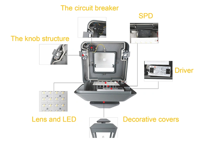 2700K-6500K Branch Road 120W LED Garden Light