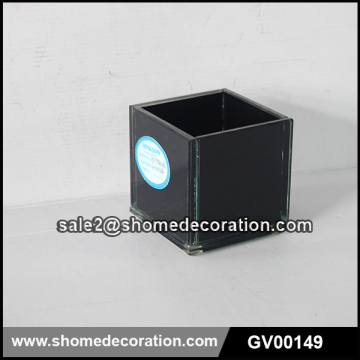 Home decration black glass vase