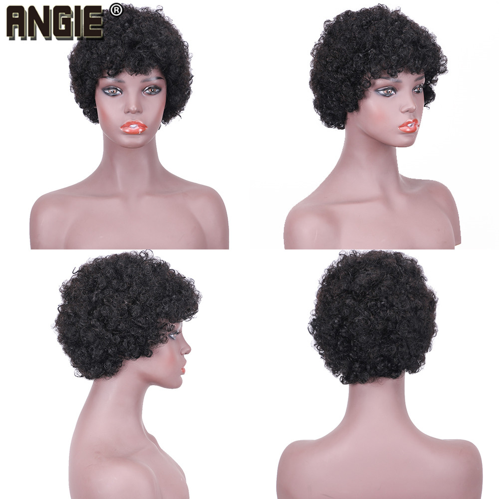 Afro Kinky Curly Short Wigs 100% Unprocessed Raw Virgin Brazilian Human Hair Spirc for Black Women Natural Afro Curl bulk Wig