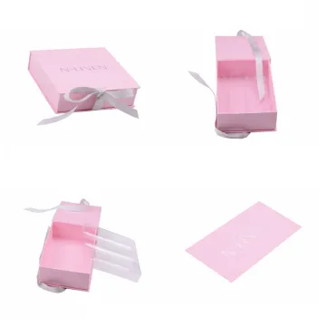 Pink Macarons Chocalate Gift Box With Ribbon Closure