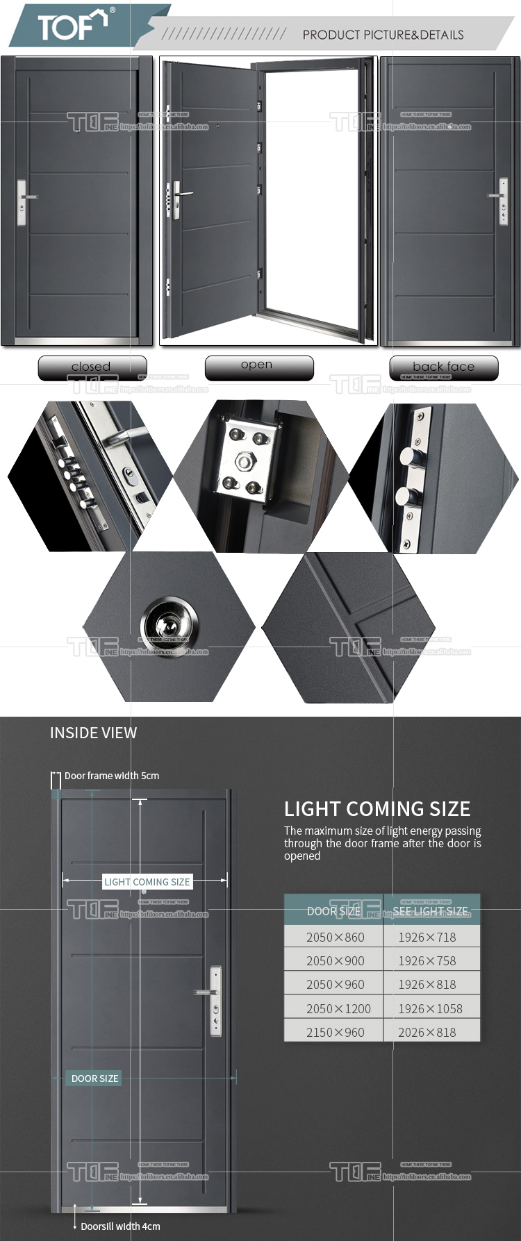 2020 New Arrival High Quality Anti-theft Structure Cold Rolled Steel Entry Doors