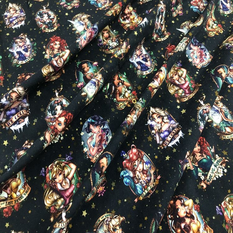 Spandex Knitted Custom Digital Printing Cartoon Fabric