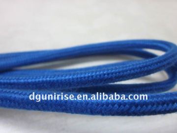 Royal blue textile braided power cord cable