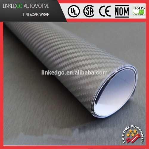 Good Car Wrap 1.52*30M Wholesales Gray 3d carbon fiber vinyl wrap