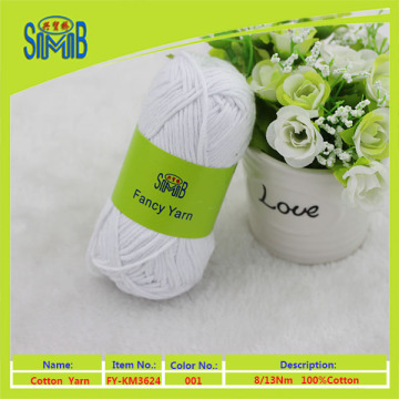 China overseas sale OEKO-TEX quality cotton crochet knitting yarns combed cotton wool for knitting sweater