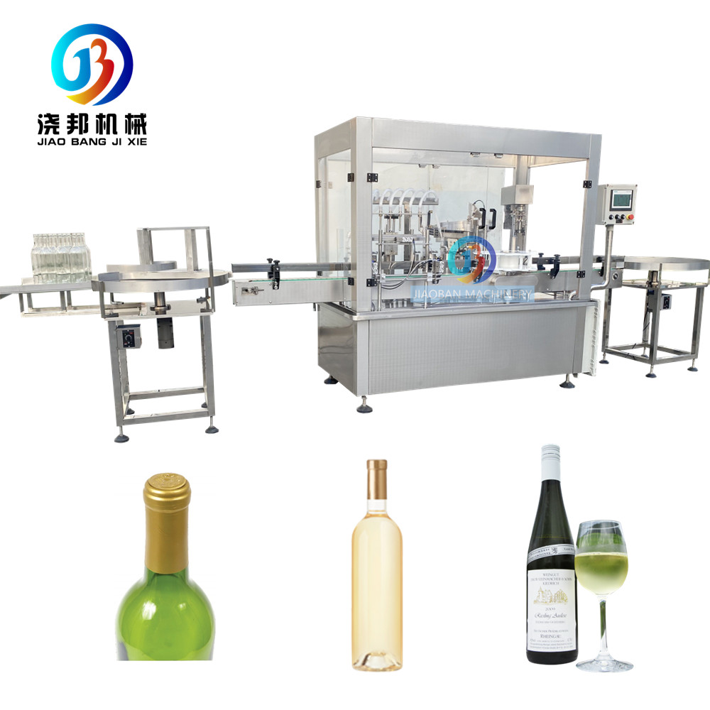 JB-YG4 Automatic wine bottle filling capping machine glass bottle filling ropp capping machine low price